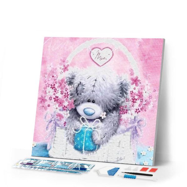 Diamond Painting - Teddy in his Basket on Sale