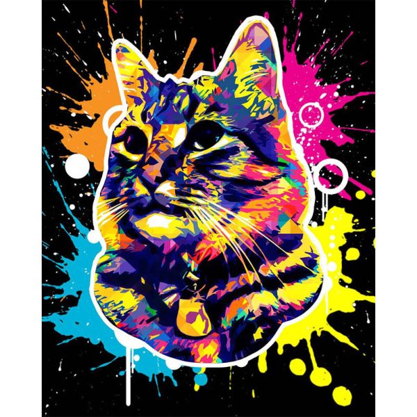 Cat Splash Pop Art Sale - Image 2