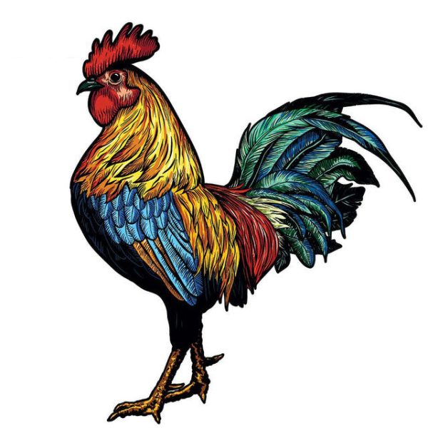 Wooden Puzzle - Barnyard Rooster Fashion
