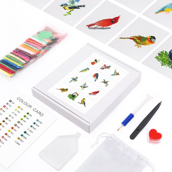 Mini Diamond Painting 3 x5  (12 pieces) - Colorful Birds Paradise For Cheap - Image 2
