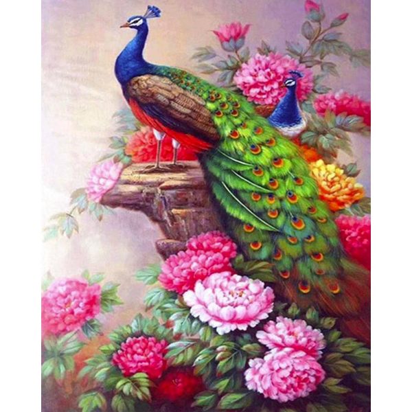 Diamond Painting - Peacocks and flowers Online Hot Sale - Image 2
