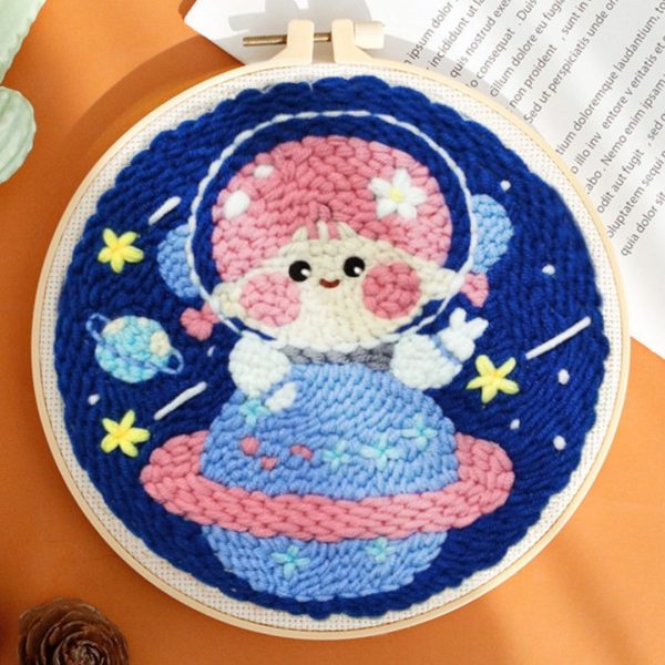 Punch Needle Kit - Cosmonaut Girl on Saturn Online