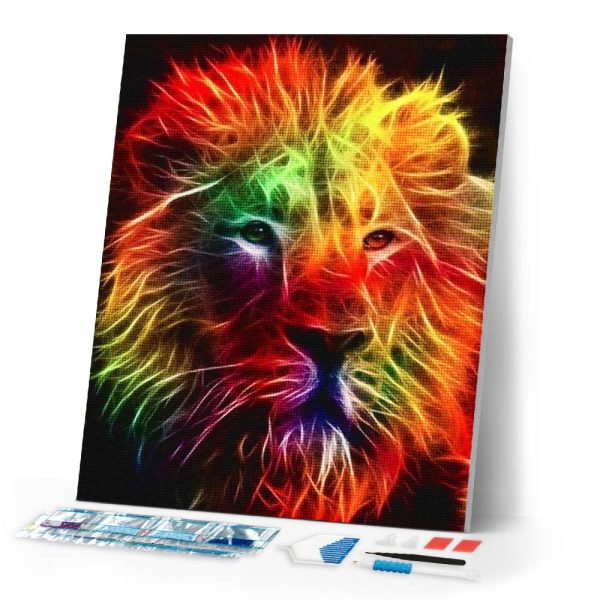 Diamond Painting - Lion Orange Colors on Sale