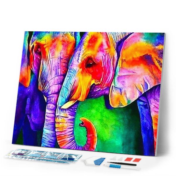 Diamond Painting - Elephant Couple Cheap