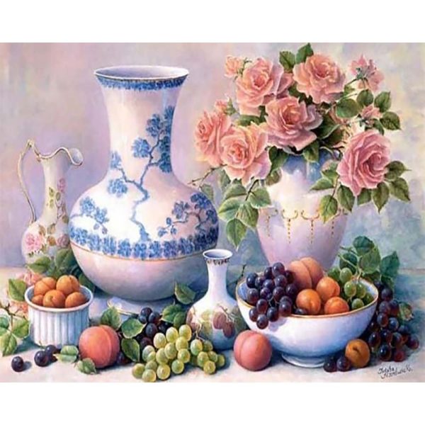 Diamond Painting - Vases and Fruits on Sale - Image 2